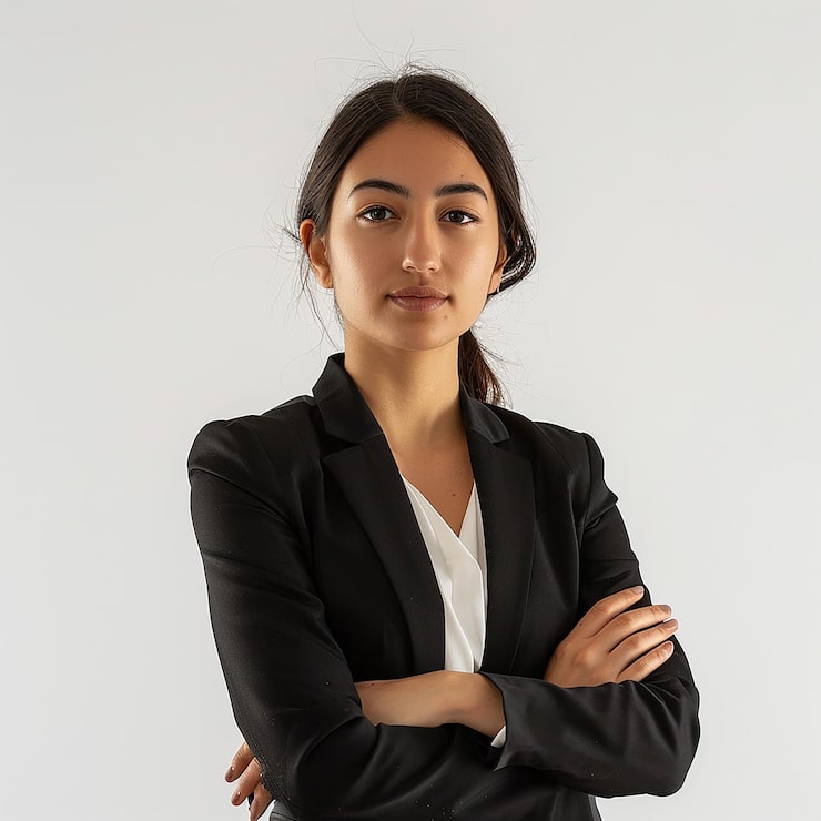 Home woman with her arms crossed front white background 1103290 62424